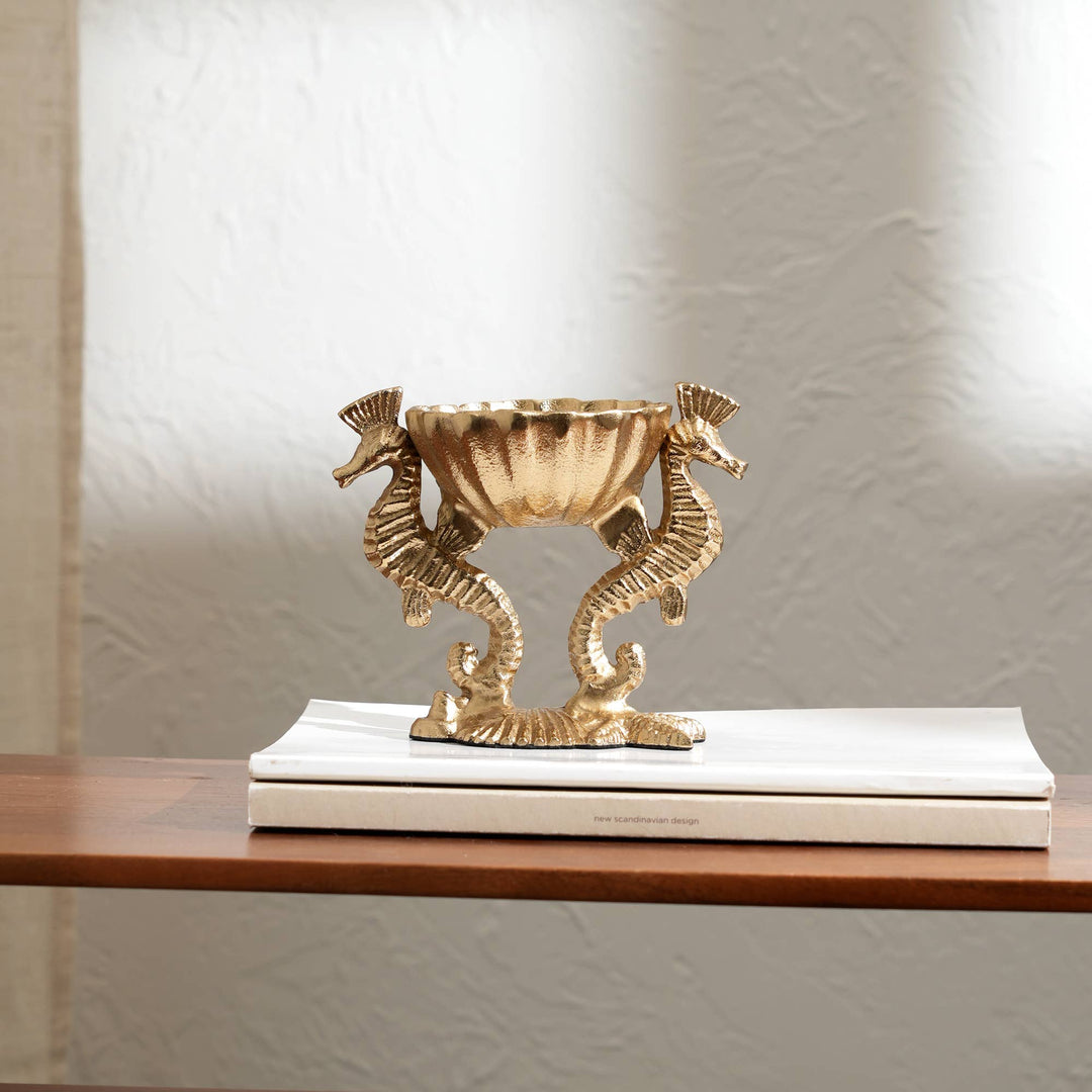 Decorative Bowl with Antique Gold Finish - Table Décor
