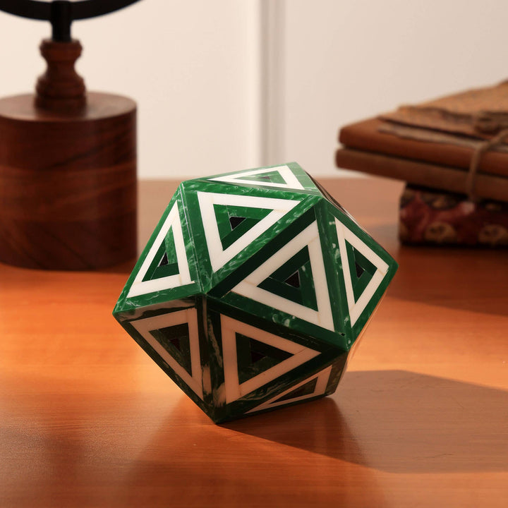 Green Diamond Decorative Orb Sculpture | Modern Home Décor