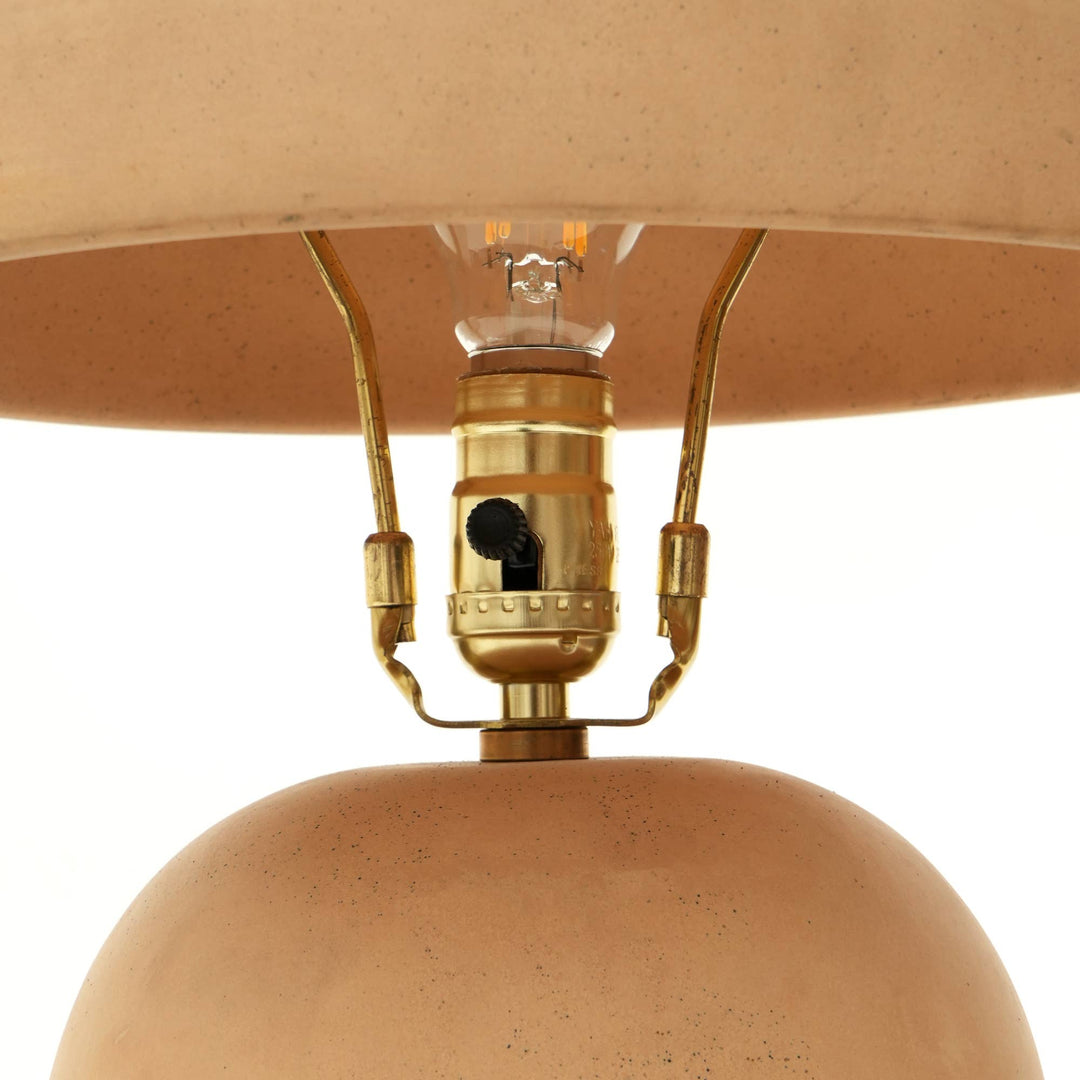 Handcrafted Decorative Beige Ceramic Table Lamp - 13"x13"x24.5"