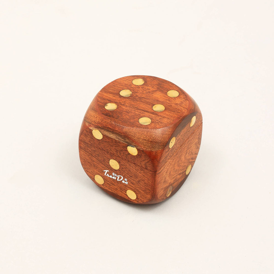 Wooden Brown Dice With Natural Finish