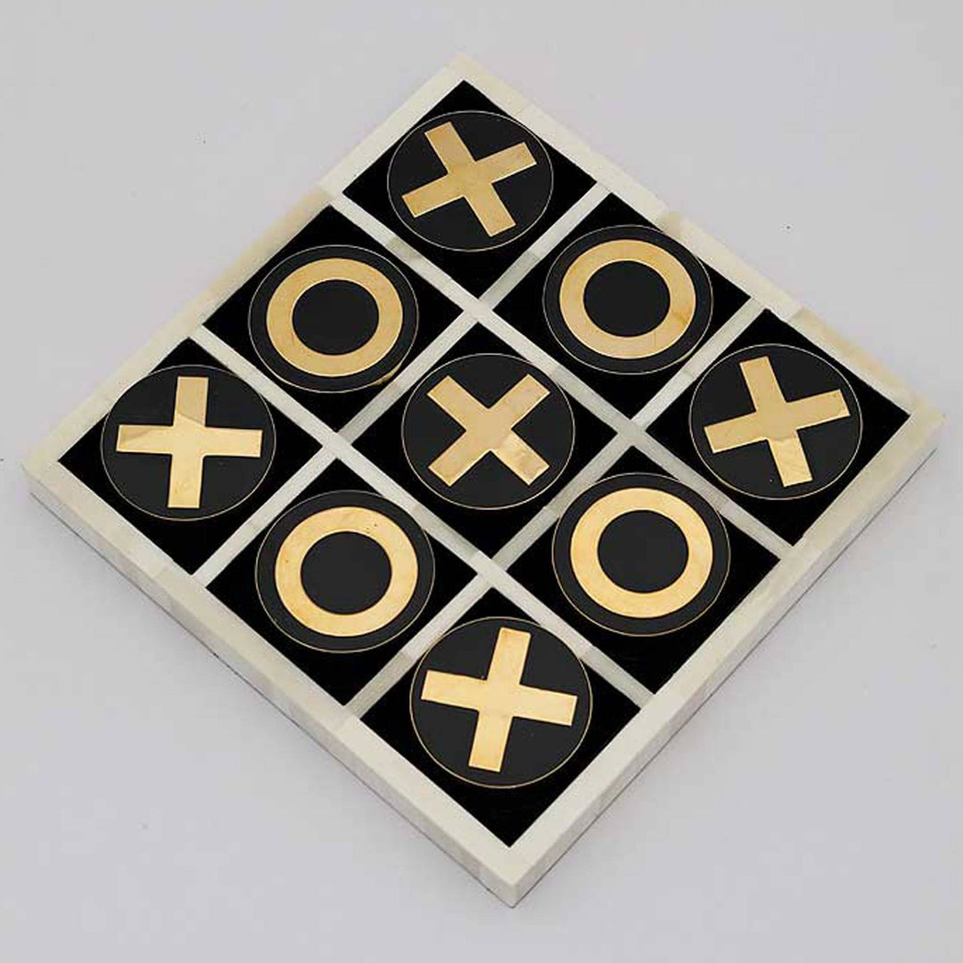 XOGame / Ivory Bone & Brass / 8"x8"x0.75"  / 2set per inner