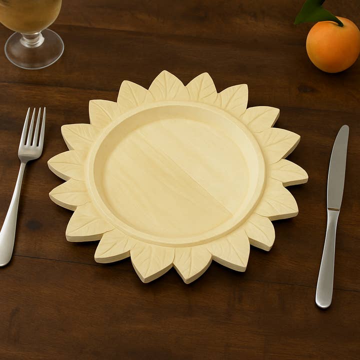 Handcrafted 13" Wood Charger Plate| Wooden Dinning Placemat|Artisan Wood Tableware