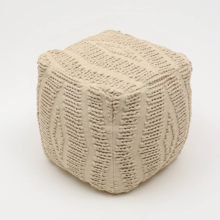 Geometric Handwoven Pouf 18" x 18"