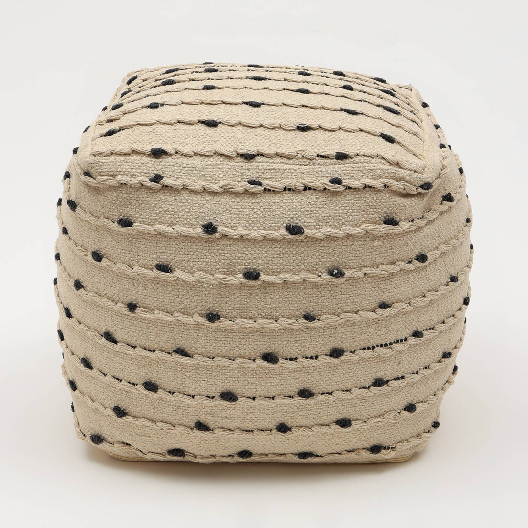 Woven Haven Pouf 18"x18" - Decorative Pouf for Living Room, Bedroom, & Home Décor