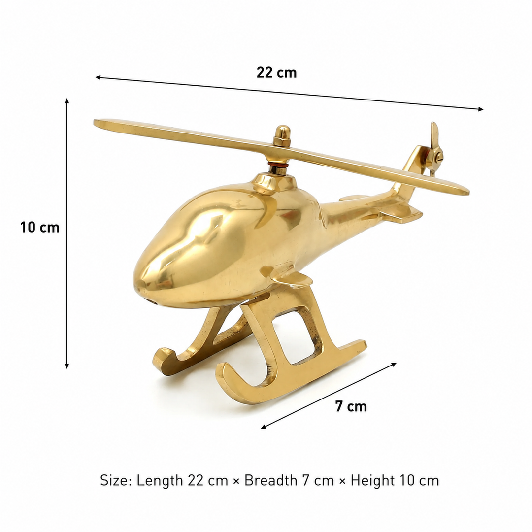 Decorative Aluminum Sculpture - Helicopter - Accent Figurine