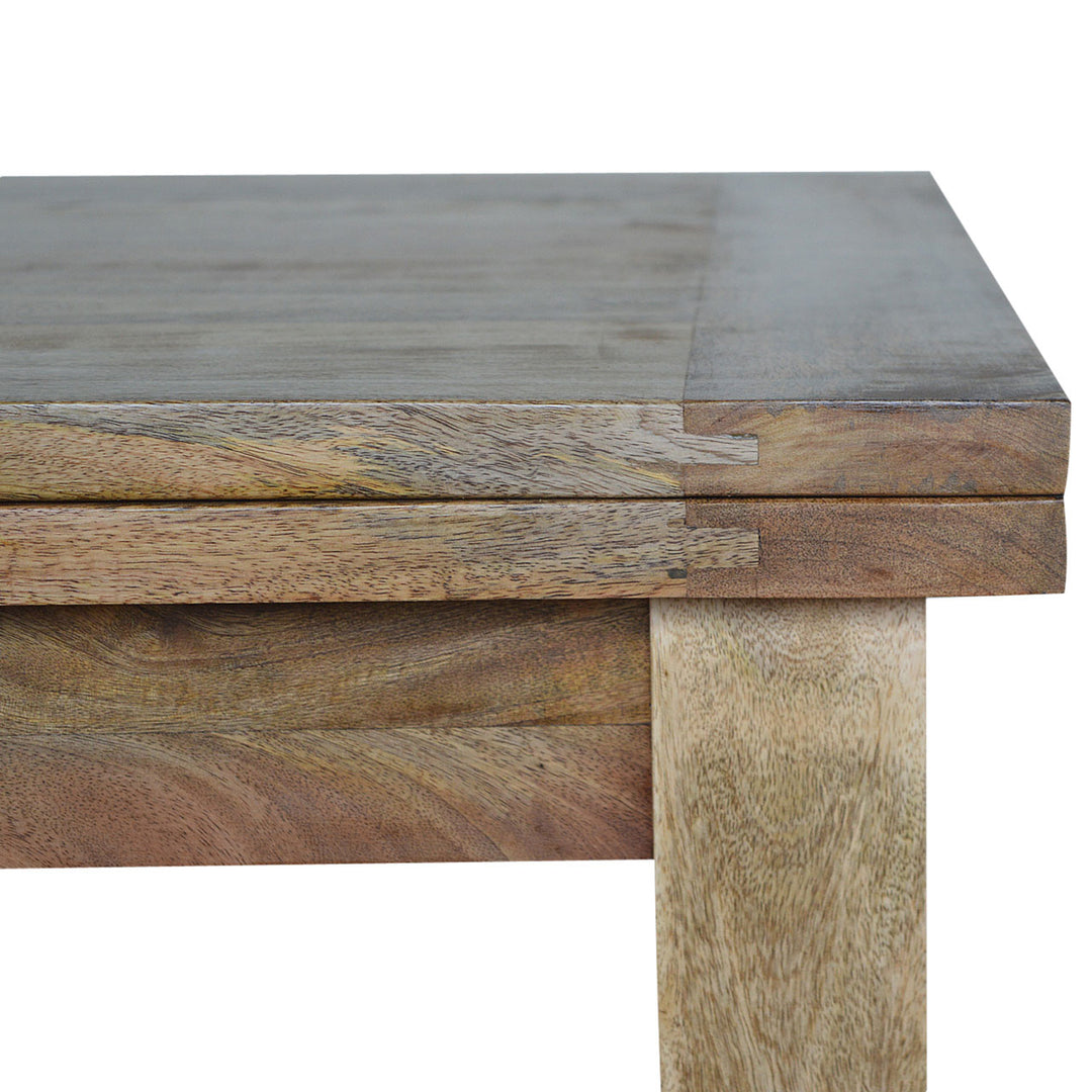 Solid Wood Extendable Butterfly Dining Table, Light Brown