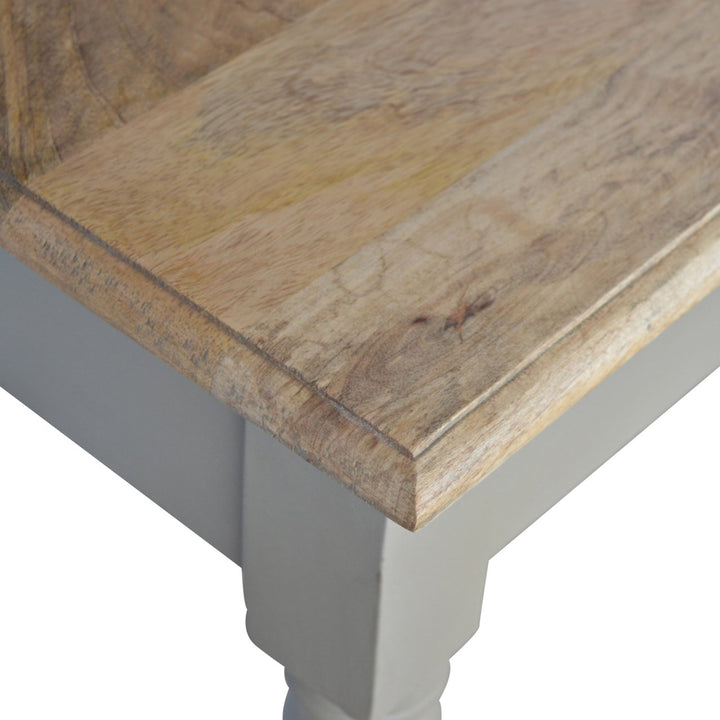 Solid Wood Hand Painted Writing Desk, 1-Drawer, Grey and Brown