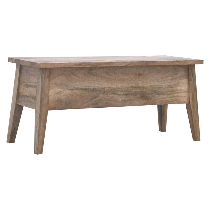 Solid Wood Lid Up Storage Bench, Light Brown