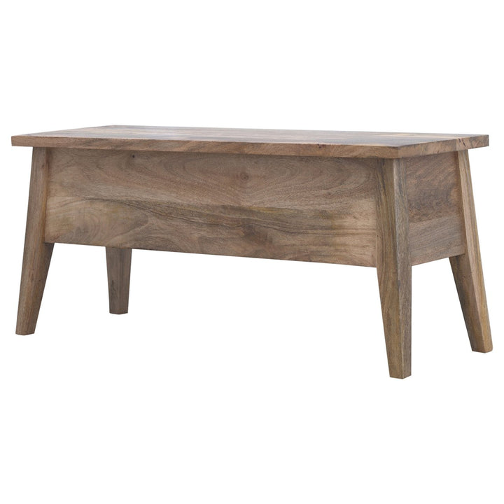 Solid Wood Lid Up Storage Bench, Light Brown