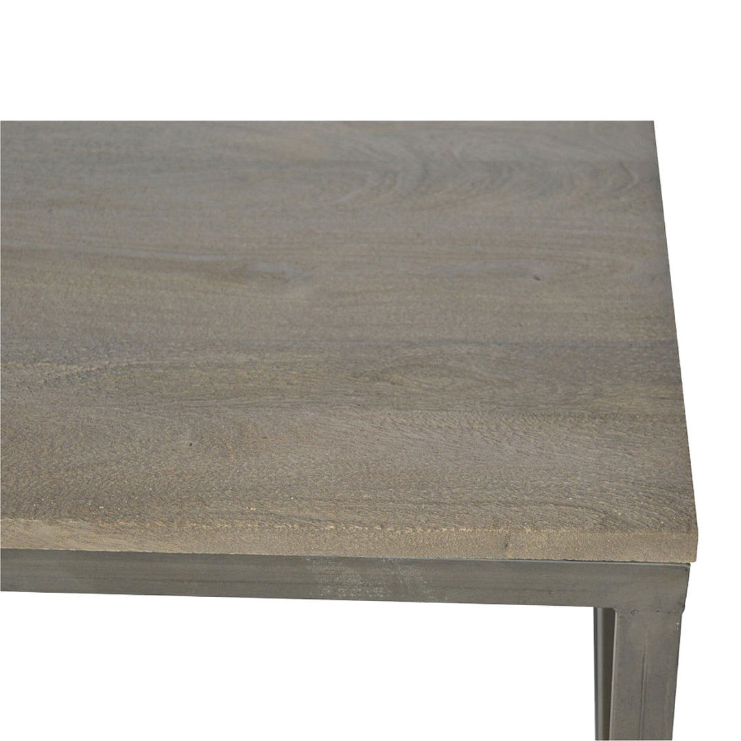 Industrial Cross Metal Coffee Table, Brown and Black