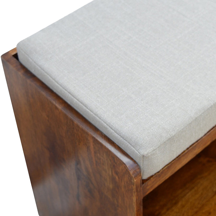 Mud Linen Pull out Shoe Bench, 2 Shelves, Chestnut
