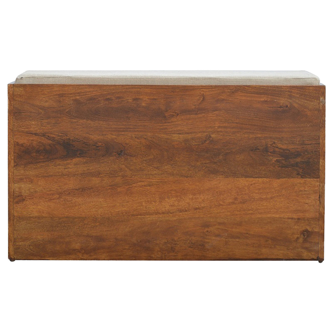 Mud Linen Pull out Shoe Bench, 2 Shelves, Chestnut