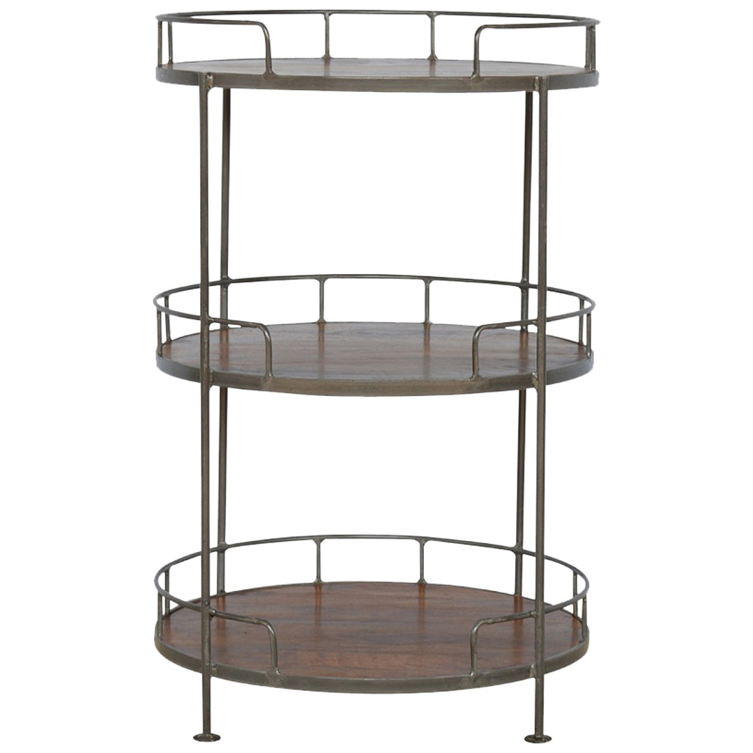 Industrial Round Butler Tray Table