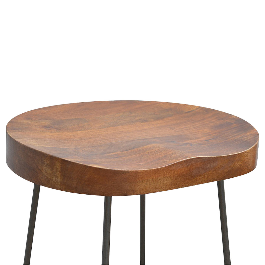 Industrial Chunky Bar Stool, Brown and Black