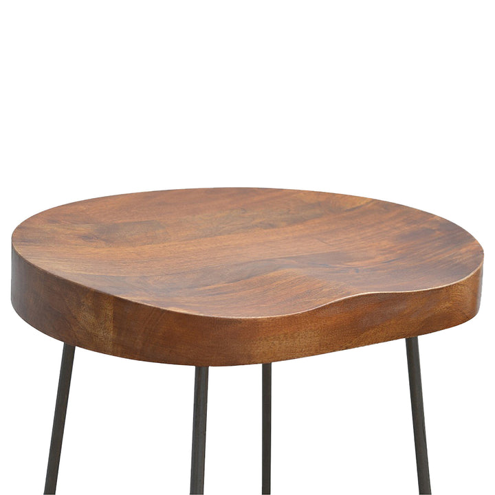 Industrial Chunky Bar Stool, Brown and Black