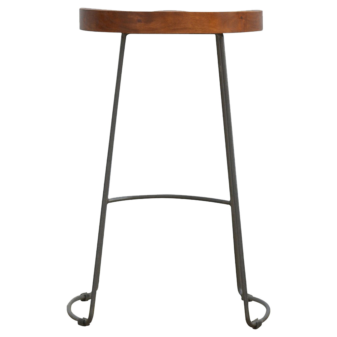 Industrial Chunky Bar Stool, Brown and Black