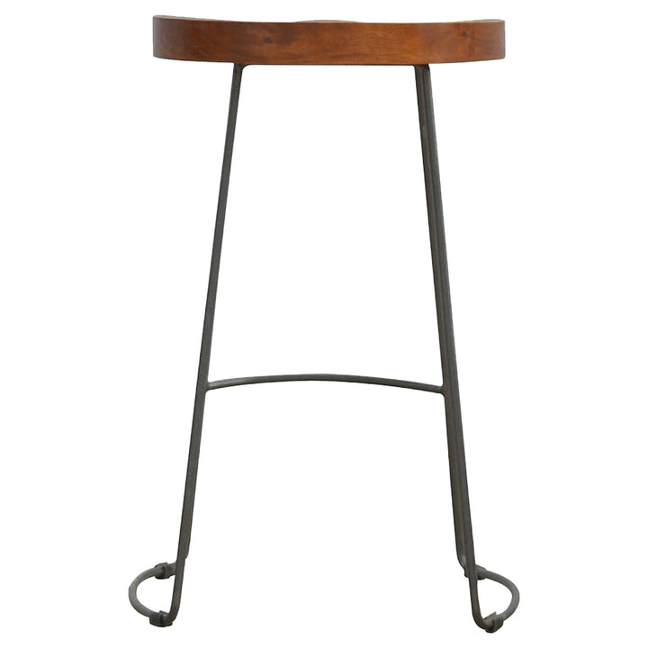 Industrial Chunky Bar Stool, Brown and Black