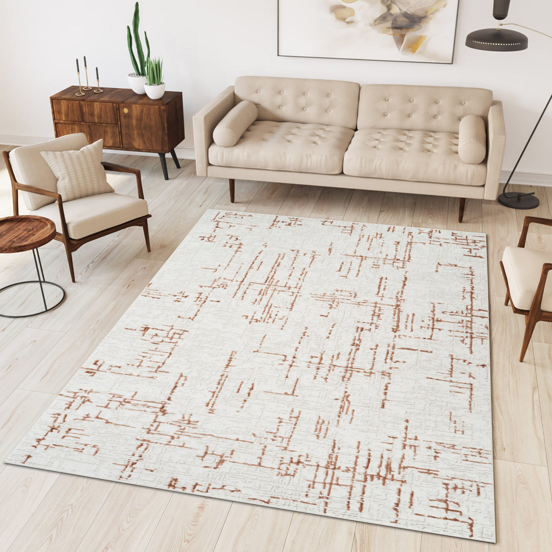 Troy Modern Abstract Area Rug | Soft Polyester Indoor Rug for Living Room, Bedroom, Dining Room & Office