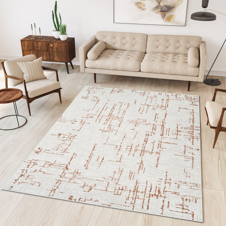 Troy Modern Abstract Area Rug | Soft Polyester Indoor Rug for Living Room, Bedroom, Dining Room & Office
