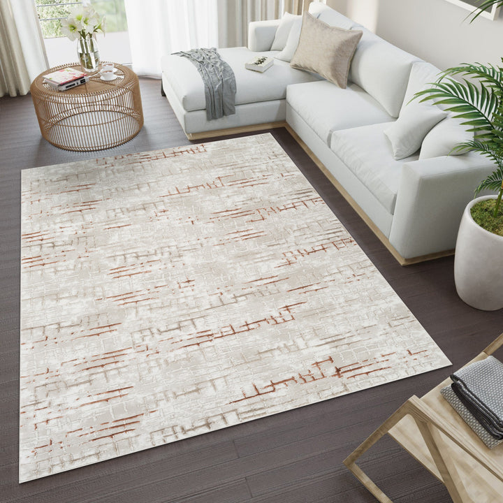 Troy Abstract Area Rug | Modern Polyester Indoor Rug | Textured Distressed Pattern