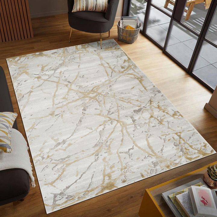 Troy Marble Abstract Area Rug | Modern Polyester Indoor Rug | Distressed Stone Pattern