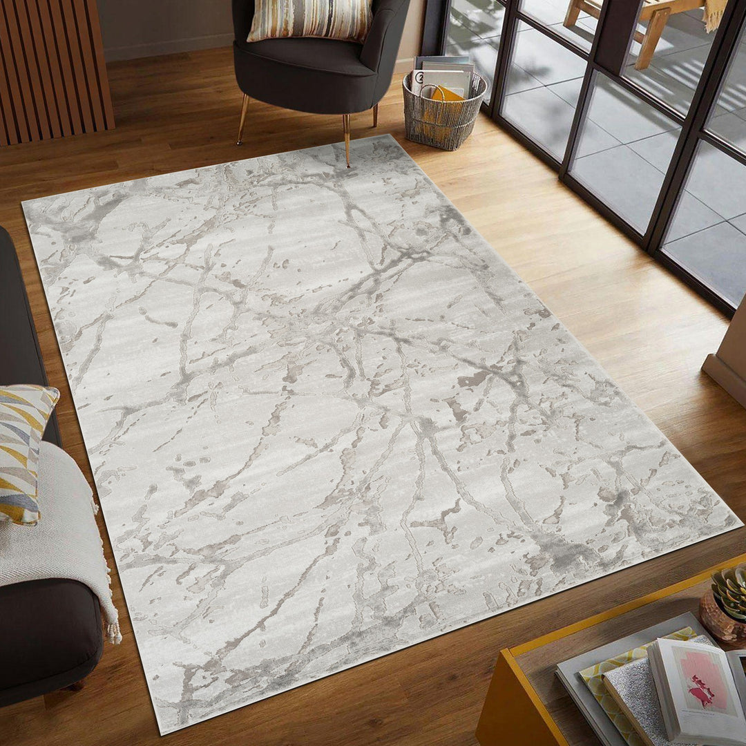 Troy Marble Abstract Area Rug | Modern Polyester Indoor Rug | Distressed Stone Pattern