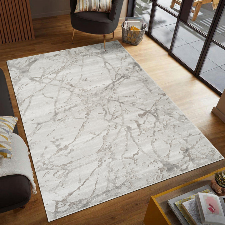 Troy Marble Abstract Area Rug | Modern Polyester Indoor Rug | Distressed Stone Pattern