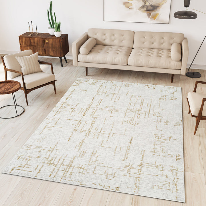 Troy Modern Abstract Area Rug | Soft Polyester Indoor Rug for Living Room, Bedroom, Dining Room & Office