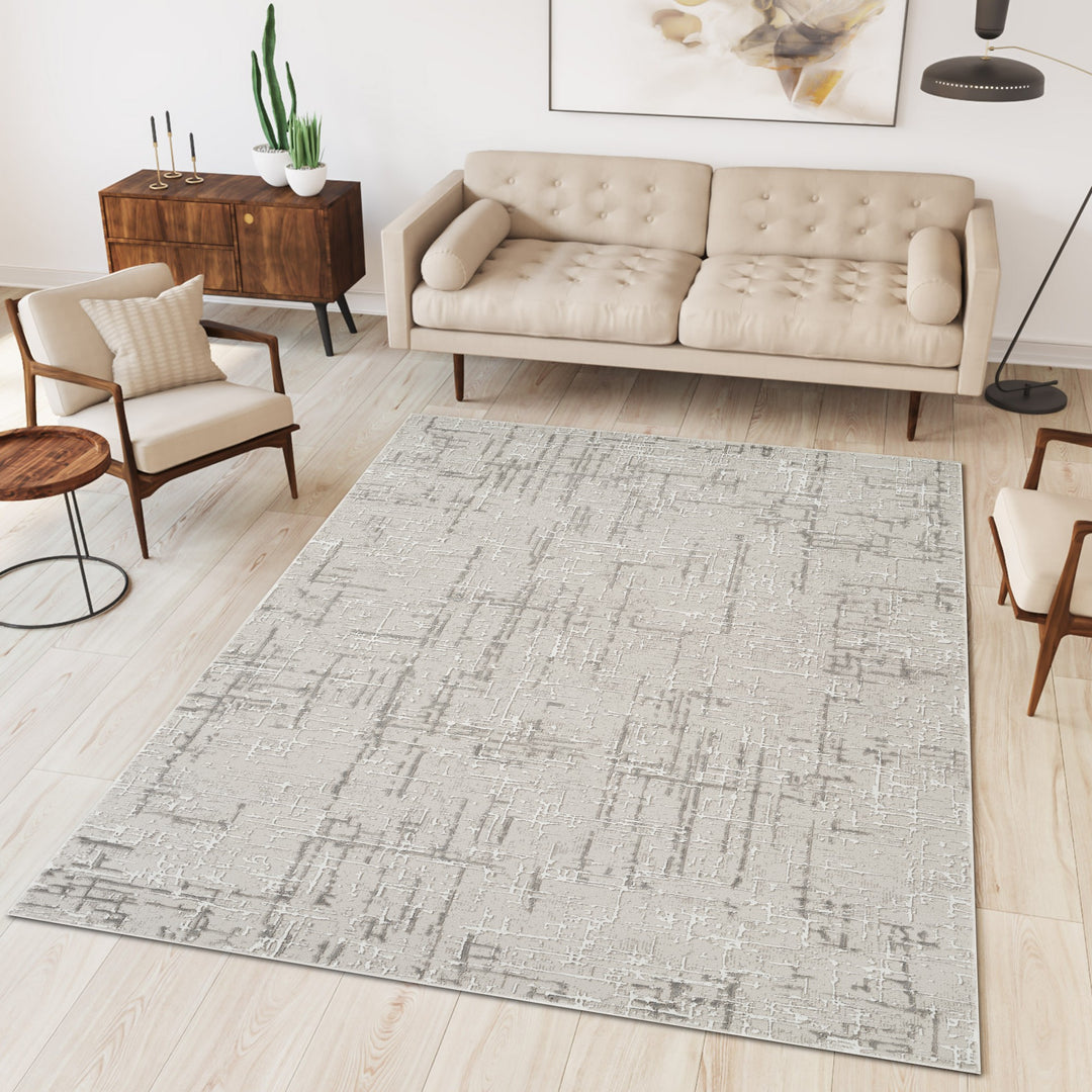 Troy Modern Abstract Area Rug | Soft Polyester Indoor Rug for Living Room, Bedroom, Dining Room & Office