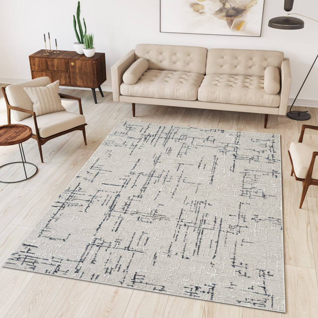 Troy Modern Abstract Area Rug | Soft Polyester Indoor Rug for Living Room, Bedroom, Dining Room & Office