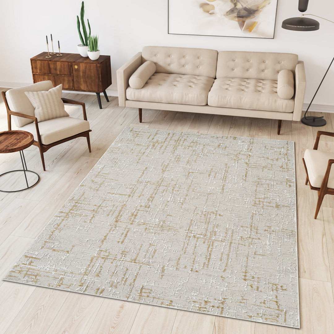 Troy Modern Abstract Area Rug | Soft Polyester Indoor Rug for Living Room, Bedroom, Dining Room & Office