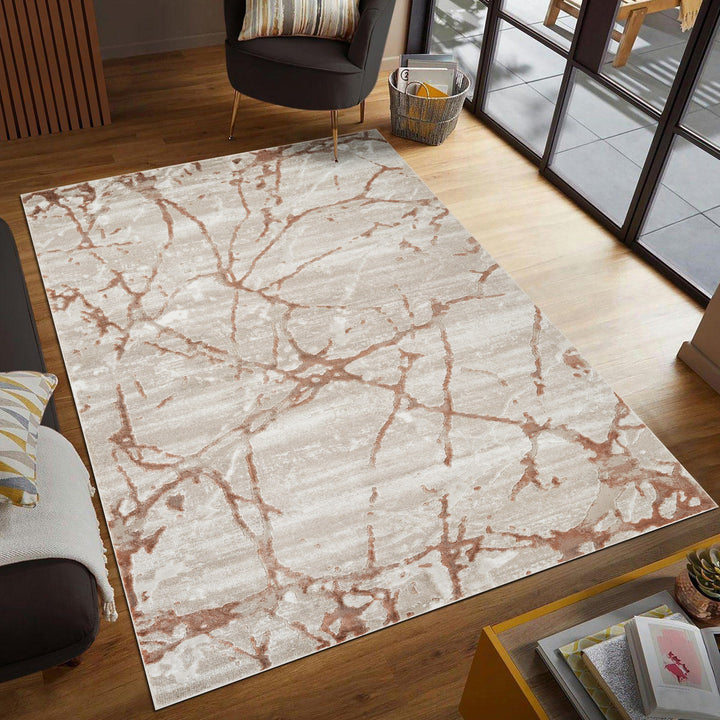 Troy Marble Abstract Area Rug | Modern Polyester Indoor Rug | Distressed Stone Pattern
