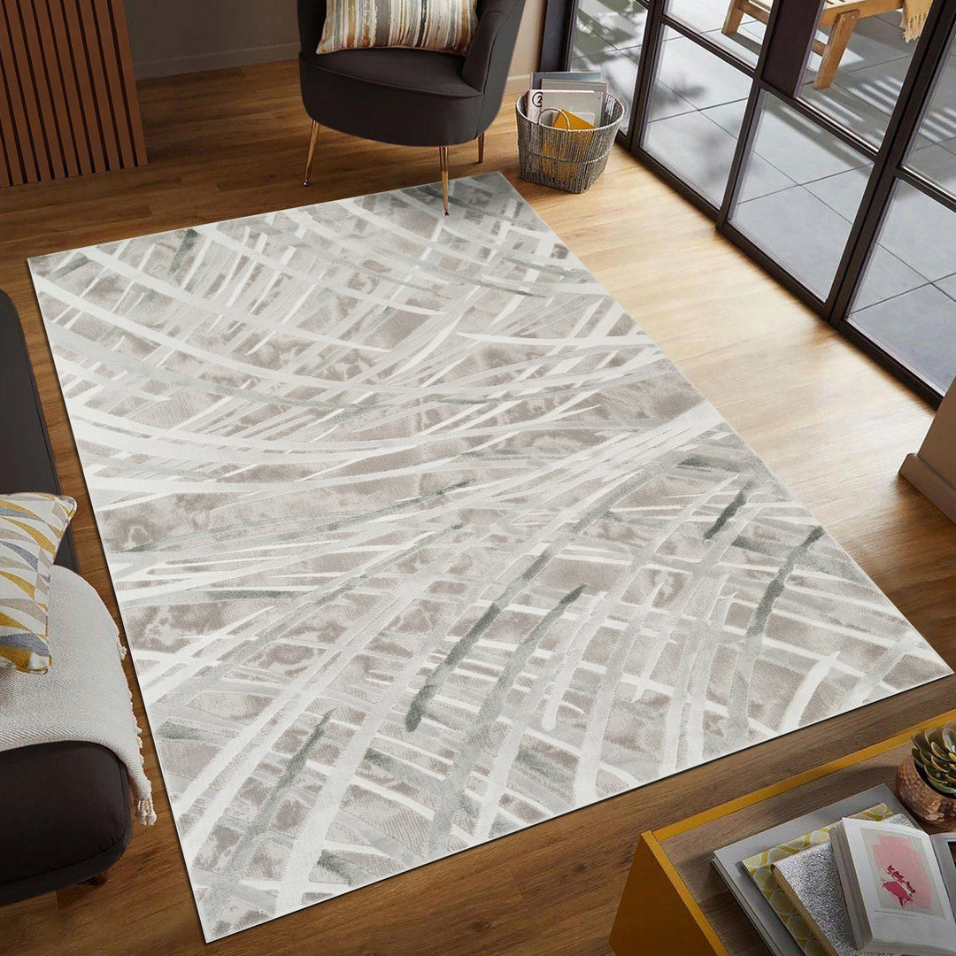 Troy Modern Abstract Area Rug | Soft Polyester Rug | Contemporary Brushstroke Design Indoor Carpet for Living Room, Bedroom & Dining Room
