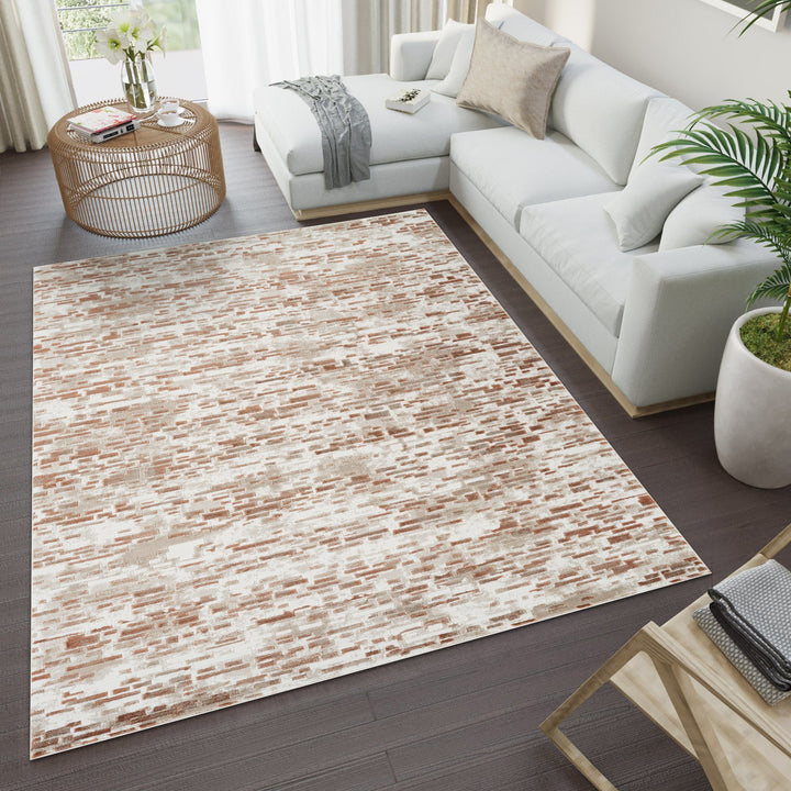Troy Modern Abstract Area Rug | Soft Polyester Indoor Rug | Contemporary Distressed Design