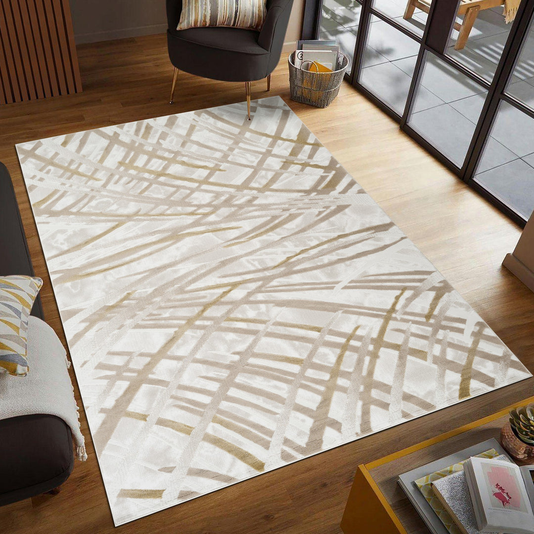 Troy Modern Abstract Area Rug | Soft Polyester Rug | Contemporary Brushstroke Design Indoor Carpet for Living Room, Bedroom & Dining Room