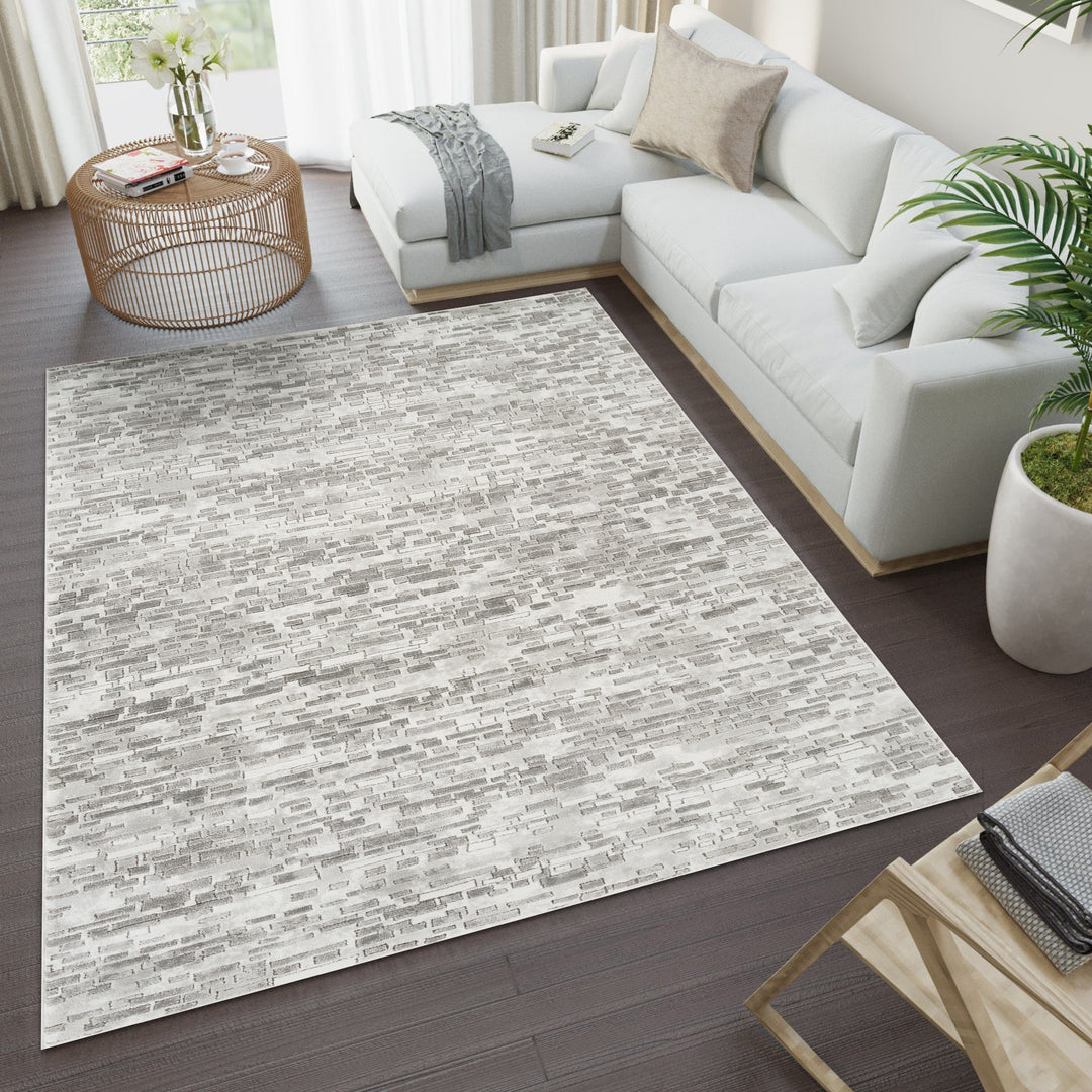 Troy Modern Abstract Area Rug | Soft Polyester Indoor Rug | Contemporary Distressed Design