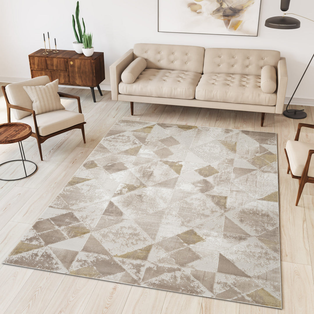 Troy Geometric Abstract Area Rug | Modern Polyester Indoor Rug | Diamond Pattern Accent Rug