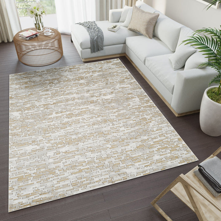 Troy Modern Abstract Area Rug | Soft Polyester Indoor Rug | Contemporary Distressed Design
